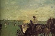 Edgar Degas Carriage on racehorse ground oil on canvas